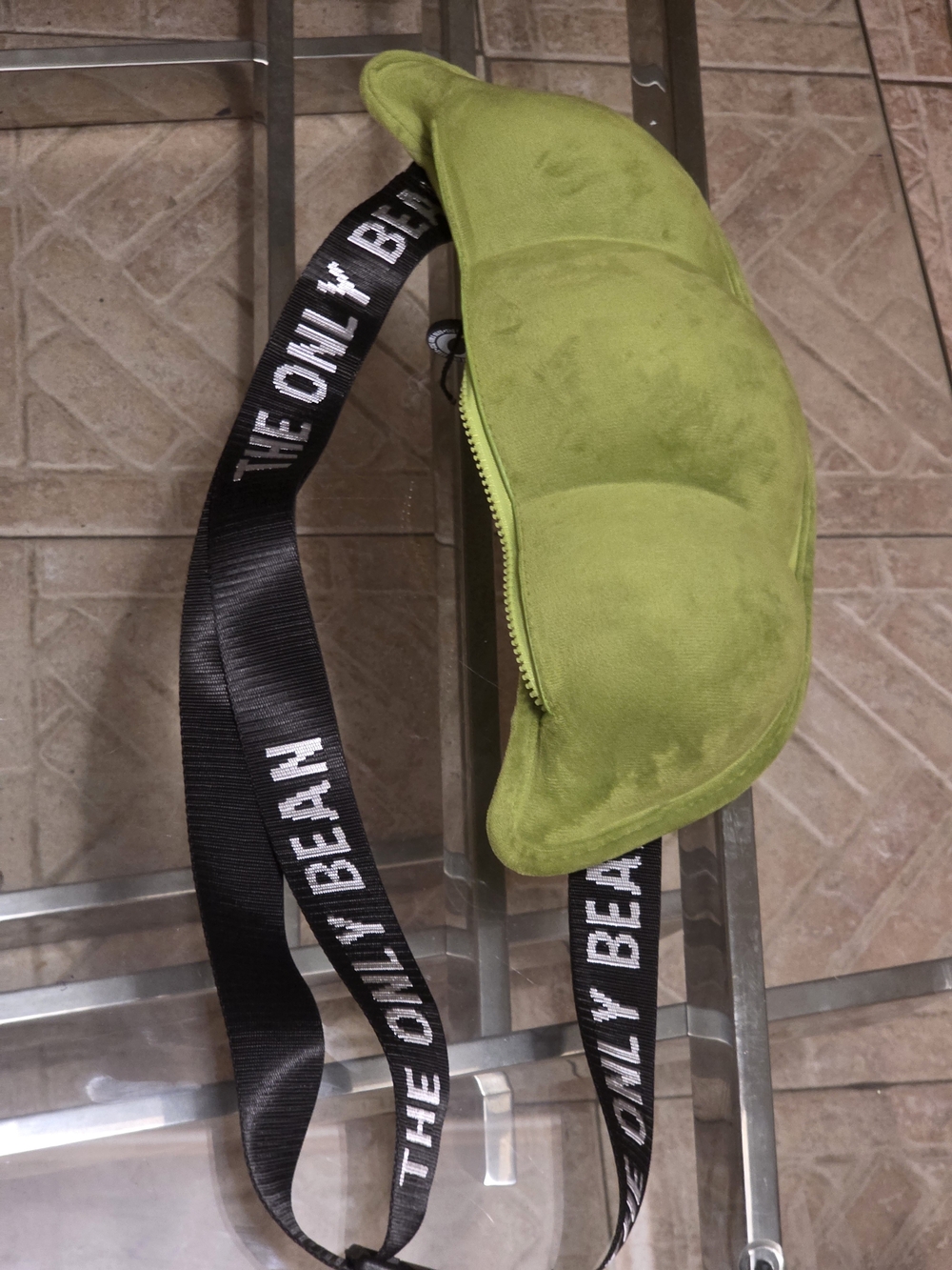 Only Lime Green Crescent Crossbody with Branded Black Strap